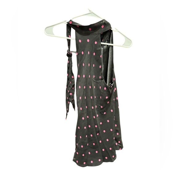 Express halter blouse Black with Pink Polka Dots - Picture 2 of 4